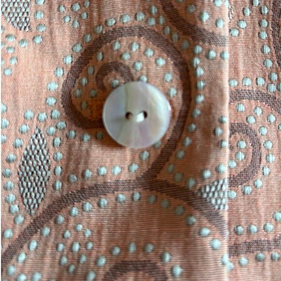ORVIS Sz Med Floral Swirls Embroidered Pearl Button Mandarin Collar BlazerJacket - Picture 5 of 9